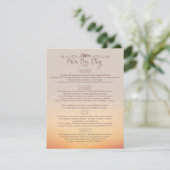 Strandbruiloft Inzet "onze grote dag" Informatiekaartje (Staand voorkant)
