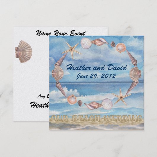 Strandbruiloft Kaart (Voorkant / Achterkant)