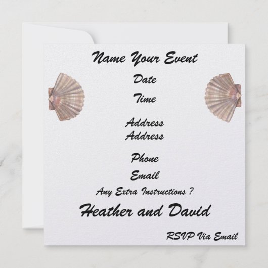 Strandbruiloft Kaart (Achterkant)