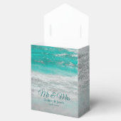 Strandbruiloft meneer en mevrouw Turquoise Tropisc Bedankdoosjes (Geopend)