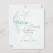 Strandbruiloft met Ocean Breeze-huwelijksaanzoek Aankondiging (Achterkant)