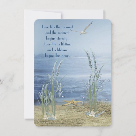 strandbruiloft met zeemleder kaart (Voorkant)