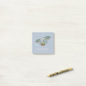 Strandbruiloft met zeeschildpadden post-it® notes (Op bureau)