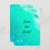 Strandbruiloft Moderne Oceaan Mystieke Zee Schildp Save The Date (Voorkant / Achterkant)