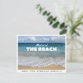 Strandbruiloft Ocean Photo Save the Date Briefkaar Briefkaart (Staand voorkant)
