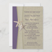 Strandbruiloft Paarse zeester Kaart (Achterkant)