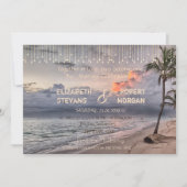 Strandbruiloft, palm uitnodiging (Voorkant)