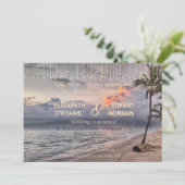 Strandbruiloft, palm uitnodiging (Staand voorkant)