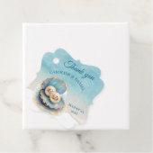 Strandbruiloft parels Shell Elegant Ocean Theme Bedankjes Labels (In situ)