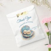 Strandbruiloft parels Shell Elegant Ocean Theme Bedankzakje (Gezegeld)