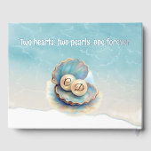 Strandbruiloft parels Shell Elegant Ocean Theme Gastenboek (Achterkant)