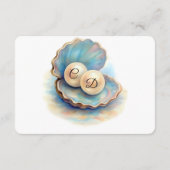 Strandbruiloft parels Shell Elegant Ocean Theme Informatiekaartje (Achterkant)