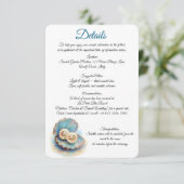 Strandbruiloft parels Shell Elegant Ocean Theme Informatiekaartje (Staand voorkant)