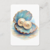 Strandbruiloft parels Shell Elegant Ocean Theme Informatiekaartje (Achterkant)