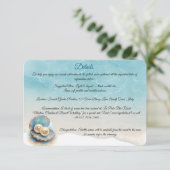 Strandbruiloft parels Shell Elegant Ocean Theme Informatiekaartje (Staand voorkant)