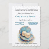 Strandbruiloft parels Shell Elegant Ocean Theme Kaart (Voorkant)