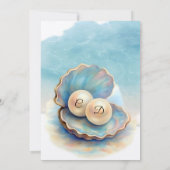 Strandbruiloft parels Shell Elegant Ocean Theme Kaart (Achterkant)