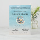 Strandbruiloft parels Shell Elegant Ocean Theme Kaart (Staand voorkant)
