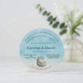 Strandbruiloft parels Shell Elegant Ocean Theme Kaart (Staand voorkant)