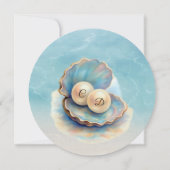 Strandbruiloft parels Shell Elegant Ocean Theme Kaart (Achterkant)