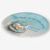 Strandbruiloft parels Shell Elegant Ocean Theme Papieren Bordje (Gekanteld)