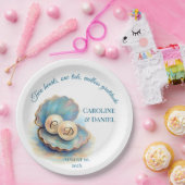 Strandbruiloft parels Shell Elegant Ocean Theme Papieren Bordje (Feest)