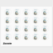 Strandbruiloft parels Shell Elegant Ocean Theme Ronde Sticker (Vel)