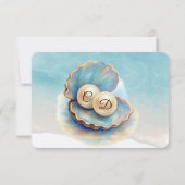 Strandbruiloft parels Shell Elegant Ocean Theme Save The Date (Achterkant)