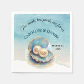 Strandbruiloft parels Shell Elegant Ocean Theme Servet (Voorkant)