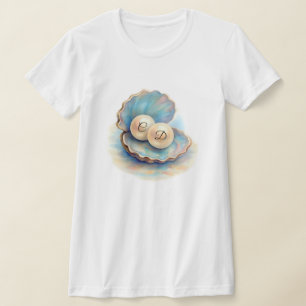 Strandbruiloft parels Shell Elegant Ocean Theme T-shirt