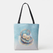 Strandbruiloft parels Shell Elegant Ocean Theme Tote Bag (Achterkant)