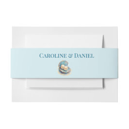 Strandbruiloft parels Shell Elegant Ocean Theme Uitnodigingen Wikkel