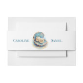 Strandbruiloft parels Shell Elegant Ocean Theme Uitnodigingen Wikkel (Voorkant Voorbeeld)