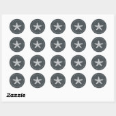 Strandbruiloft retouradres Zwart met zeesterren Ronde Sticker (Vel)