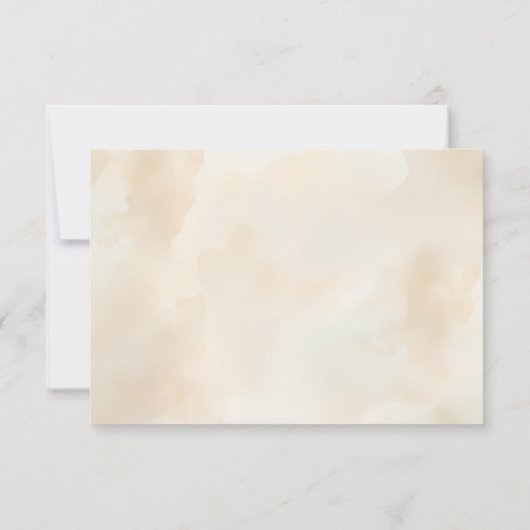 Strandbruiloft RSVP-kaart met Waterverf Oceaan RSVP Kaartje (Achterkant)