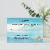 Strandbruiloft RSVP Kaartje (Staand voorkant)
