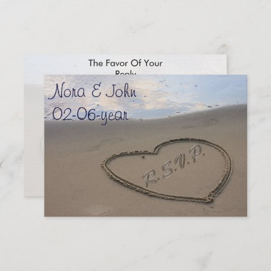 strandbruiloft RSVP standaard 3,5 x 5 (Voorkant / Achterkant)