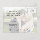 Strandbruiloft Save the Date met foto Aankondigingskaart (Achterkant)
