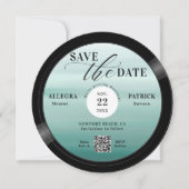 Strandbruiloft Save the Date  muziek Vinyl QR (Voorkant)