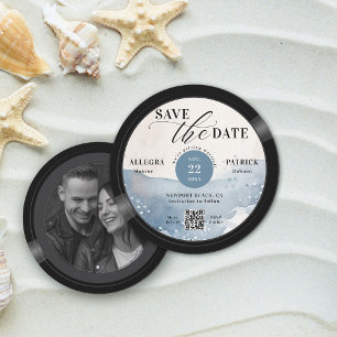 Strandbruiloft Save the Date  muziekliefhebber QR