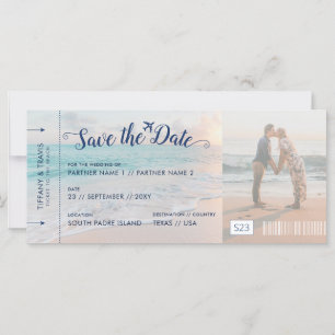 Strandbruiloft Save the Date Ticket