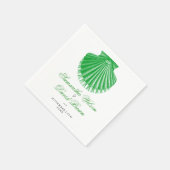 Strandbruiloft Scallop Shell Groen Servetten (Hoek)