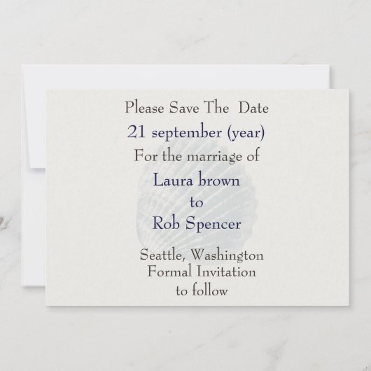 strandbruiloft Sparen de datum Save The Date (Achterkant)