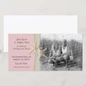 Strandbruiloft Starfish Pink Save the Date Foto (Voorkant / Achterkant)