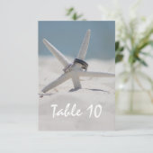 Strandbruiloft tafel plaats nummer kaart (Staand voorkant)