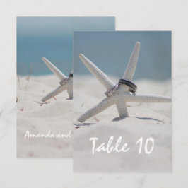 Strandbruiloft tafel plaats nummer kaart