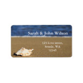 strandbruiloft, terugzendadres label (Voorkant)