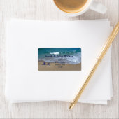 strandbruiloft, terugzendadres label (Insitu)