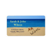 strandbruiloft, terugzendadres label (Voorkant)