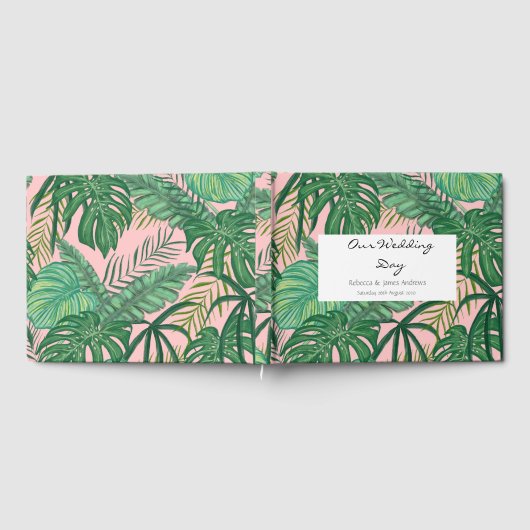 Strandbruiloft Tropical Palm Leaves gastenboek (Volledig)